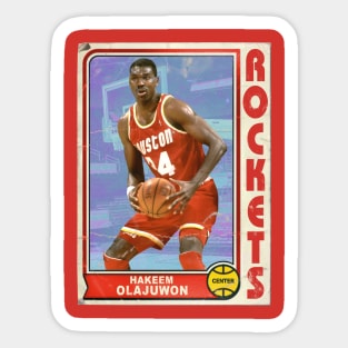 Hakeem Olajuwon Retro Style 90s Trading Card Sticker